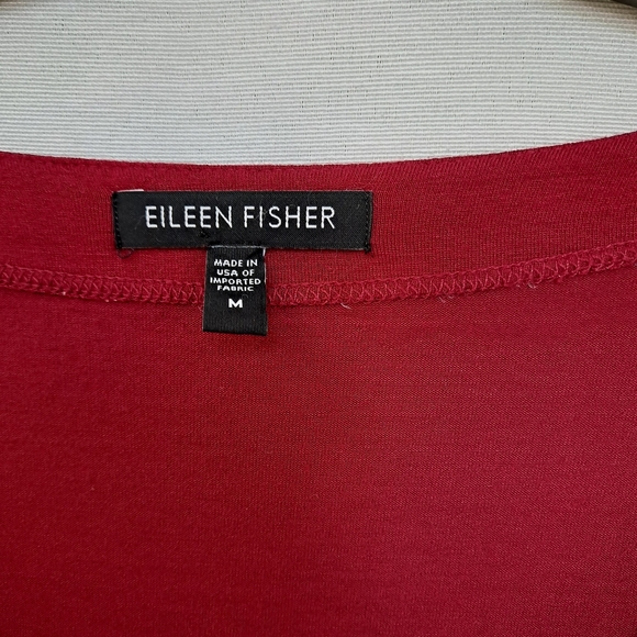 Eileen Fisher Berry Pink Drape Front Comfy Rayon Lycra Cap Sleeve Dress szM - Picture 6 of 9